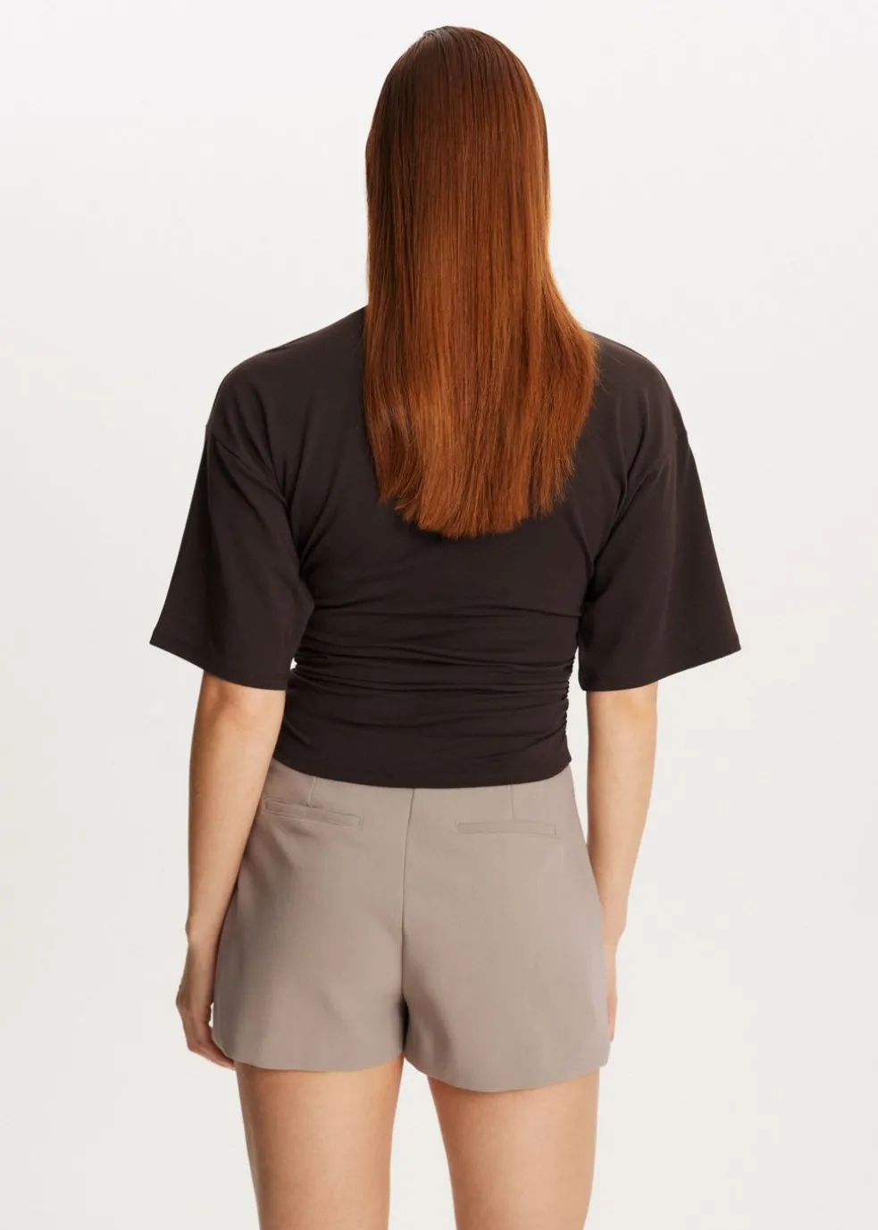 Getailleerd t-shirt met plooien