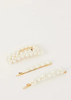 Haarclip set met parels