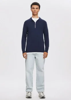 Half zip gebreide polo