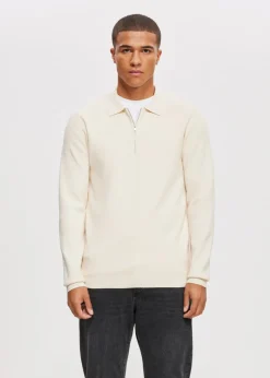 Half zip gebreide polo