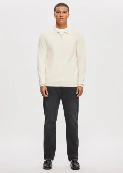 Half zip gebreide polo