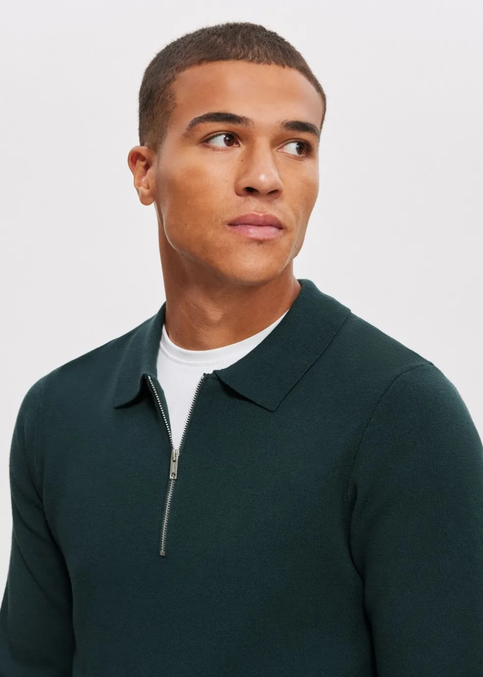 Half zip gebreide polo