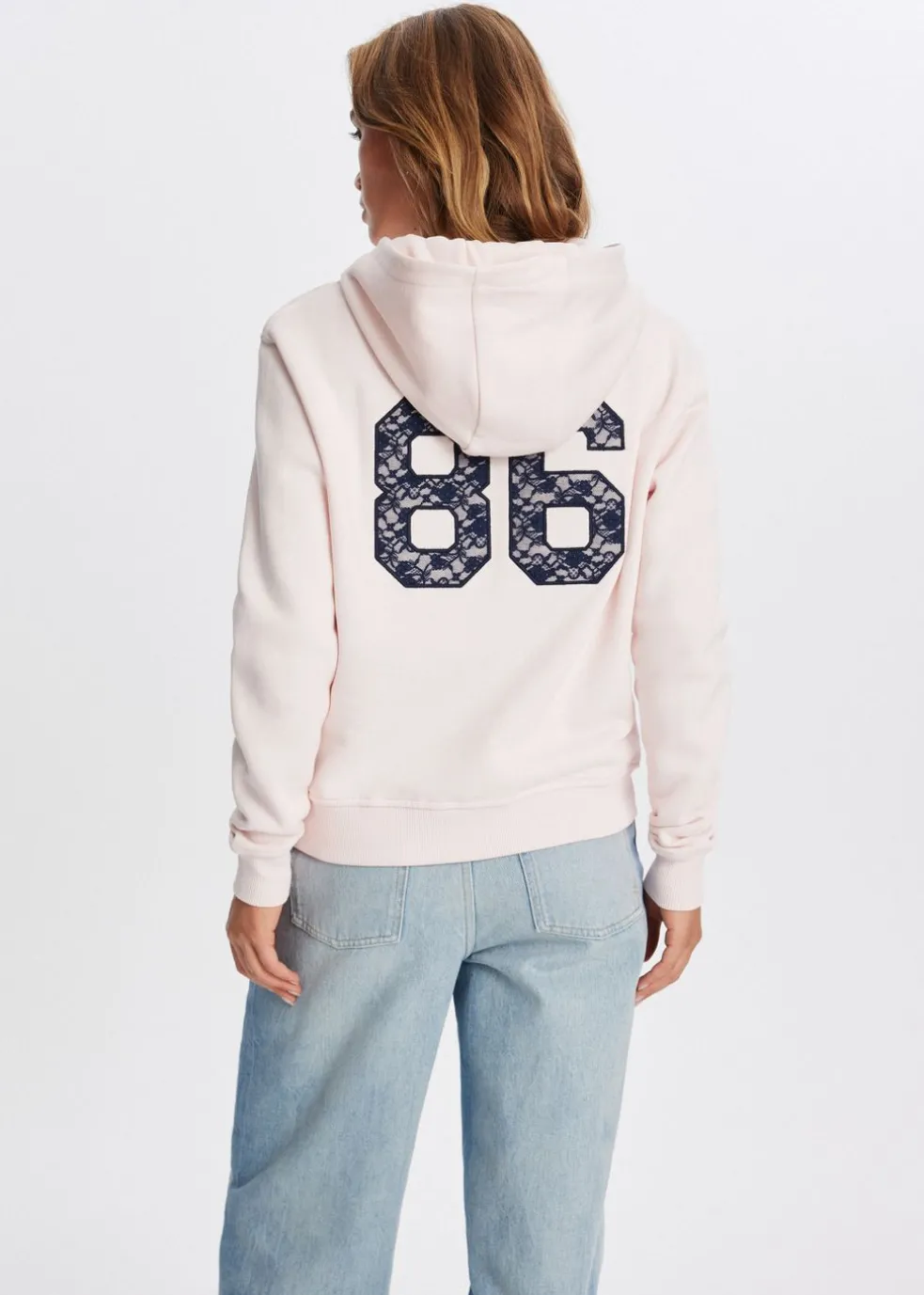Hoodie met kanten detail