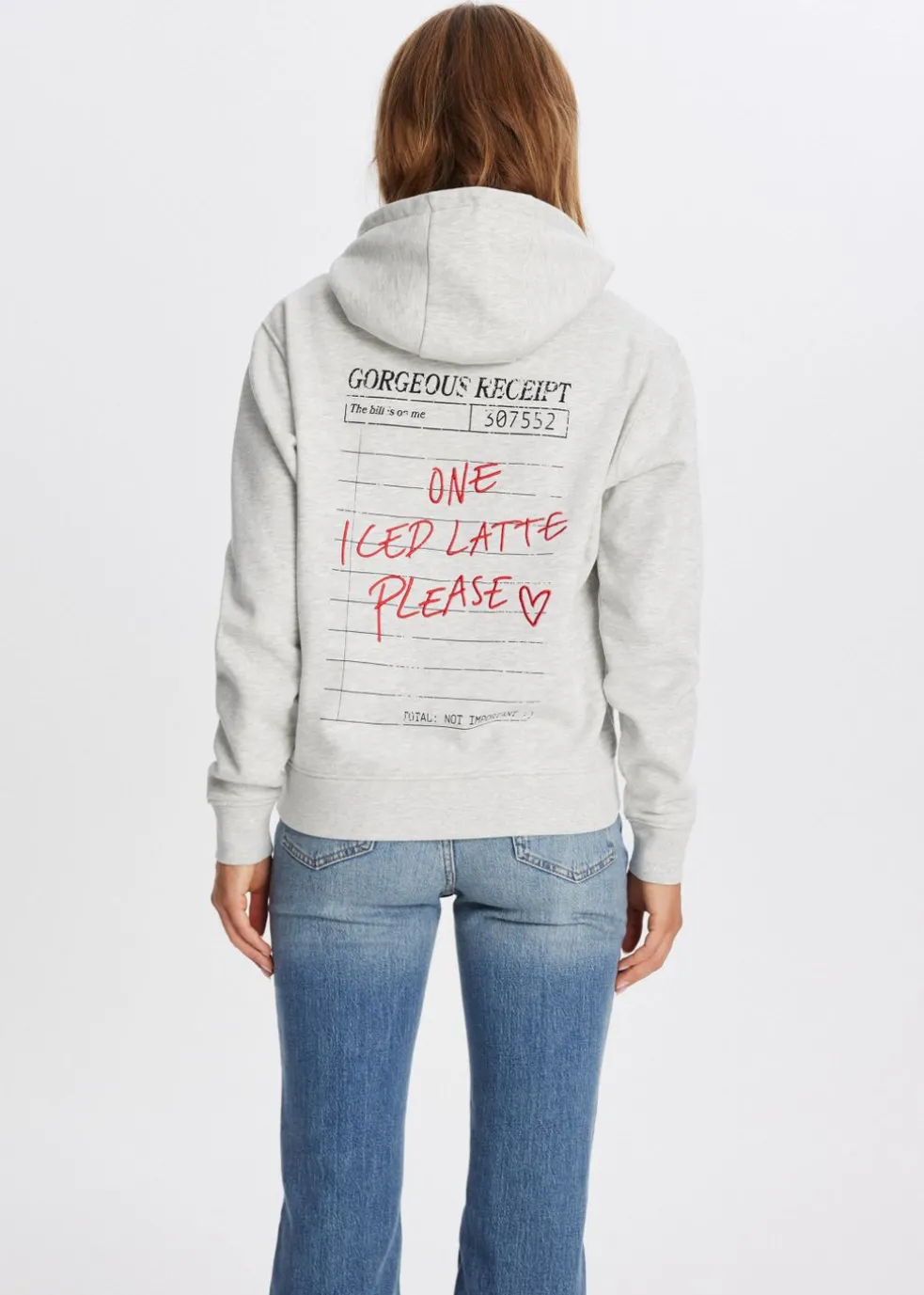 Hoodie met koffieprint