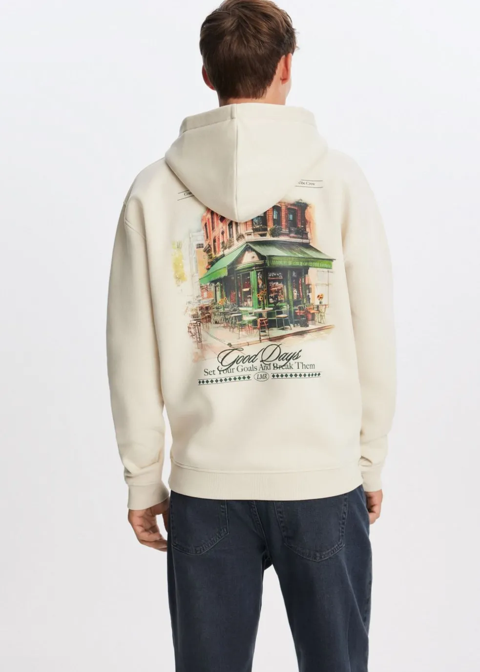 Hoodie met print café
