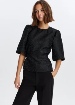 Jacquard top met strik