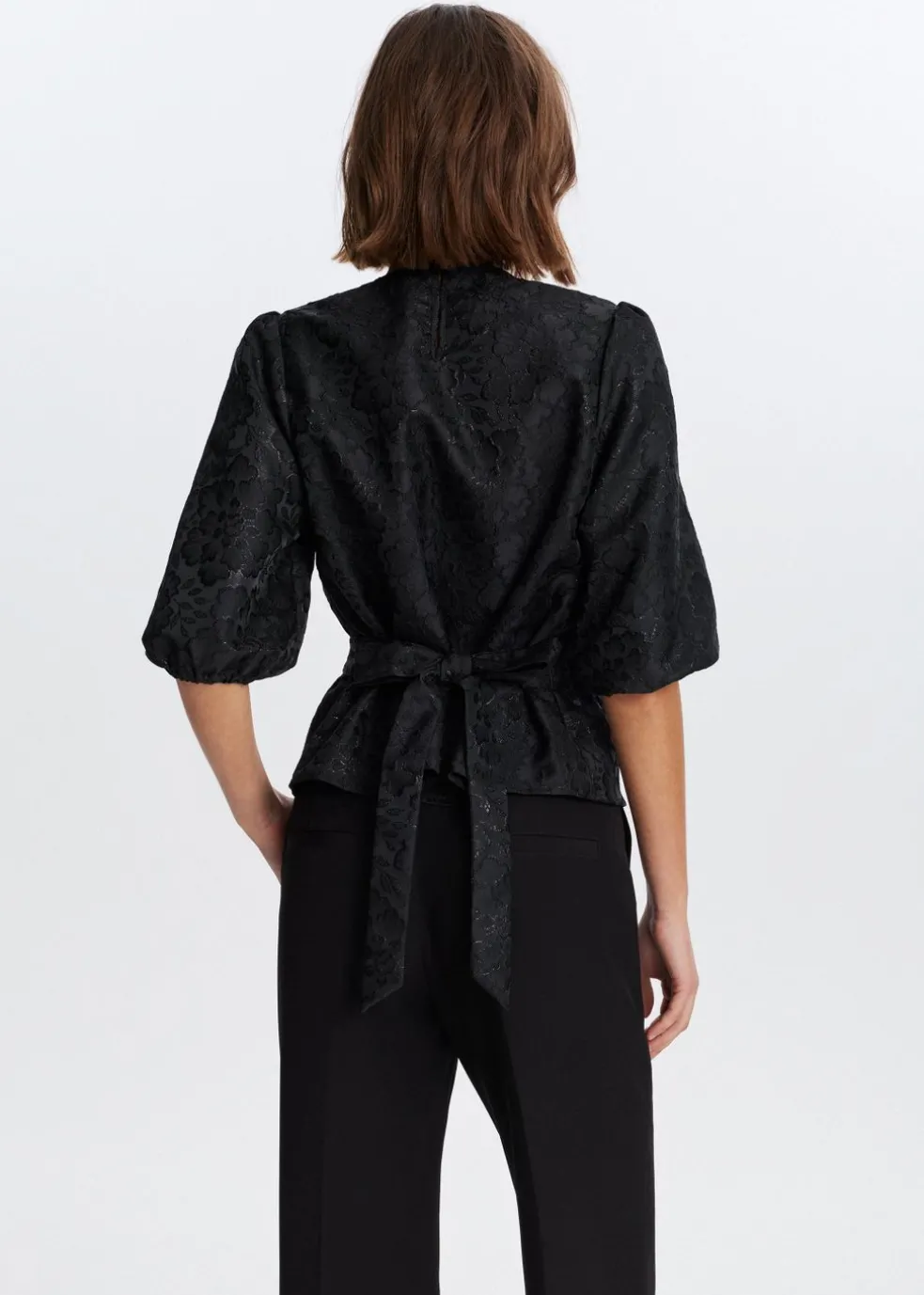 Jacquard top met strik
