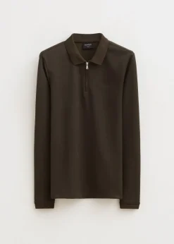 Lange mouwen polo met rits