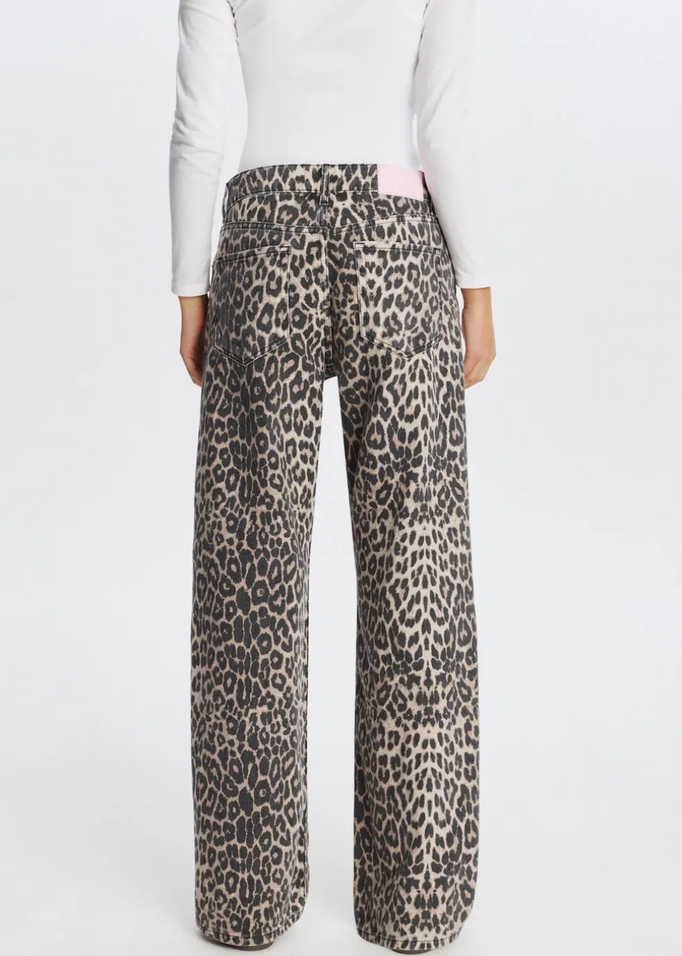 Leopard wide leg jeans