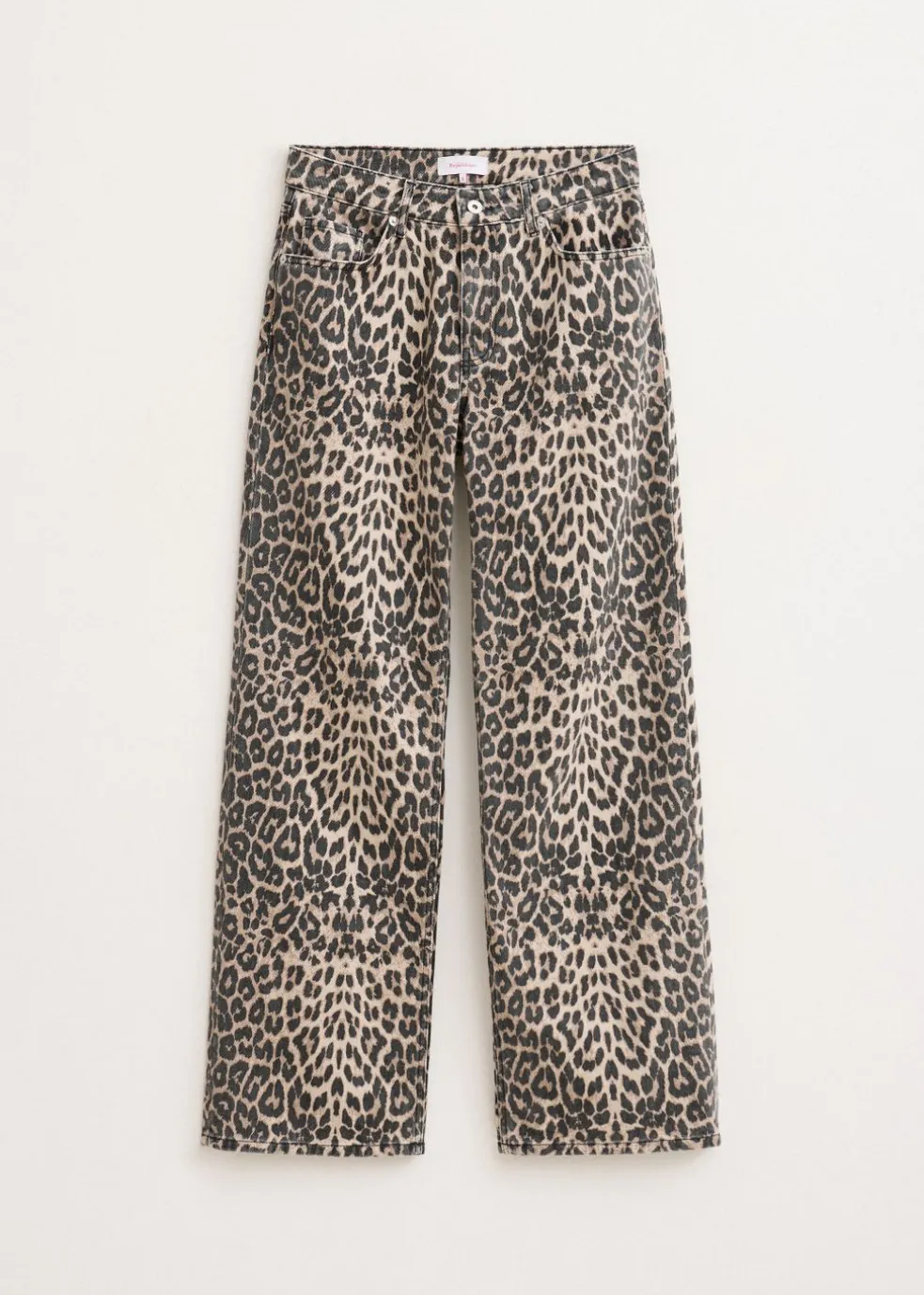 Leopard wide leg jeans