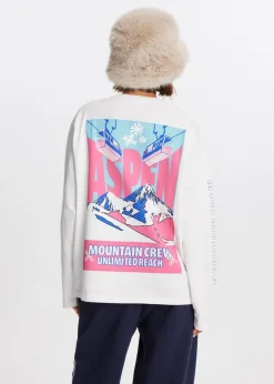 Longsleeve met ski print