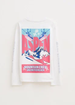 Longsleeve met ski print