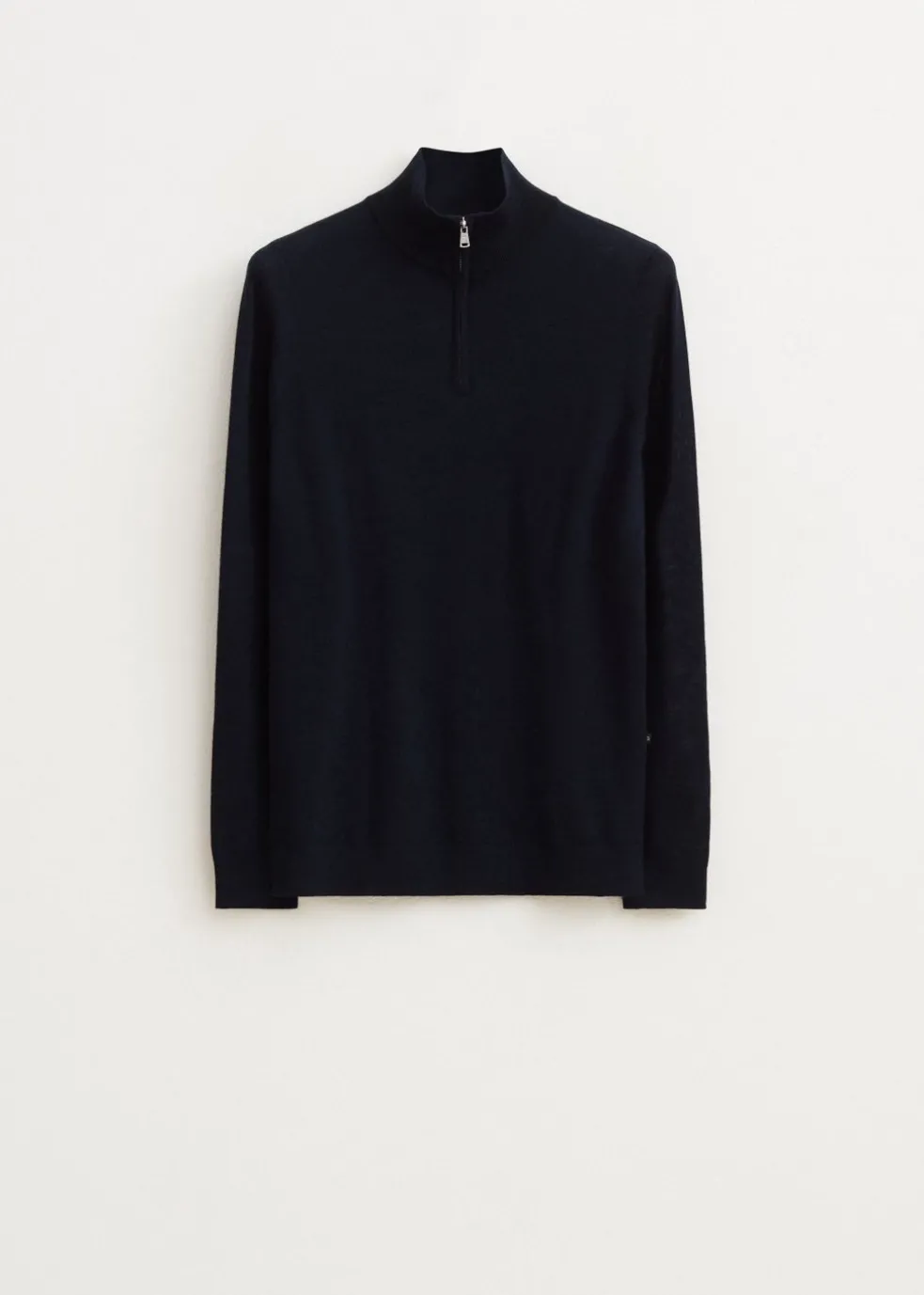 Merinowol half zip trui