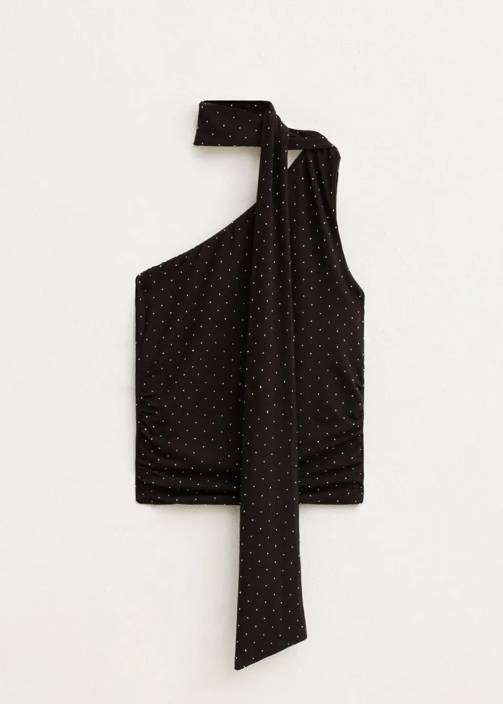 One shoulder top met sjaal