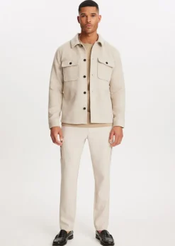 Overshirt met visgraatdetail