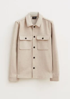Overshirt met visgraatdetail