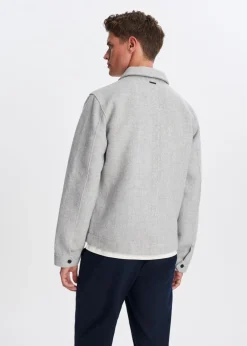 Overshirt met visgraatdetail