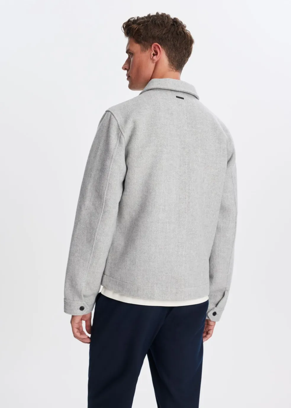Overshirt met visgraatdetail
