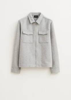 Overshirt met visgraatdetail