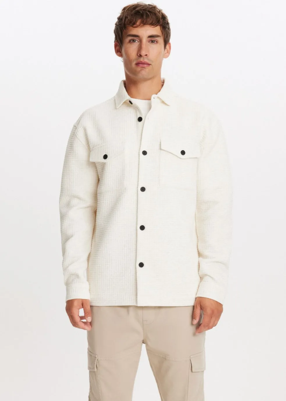 Overshirt met wafelstructuur