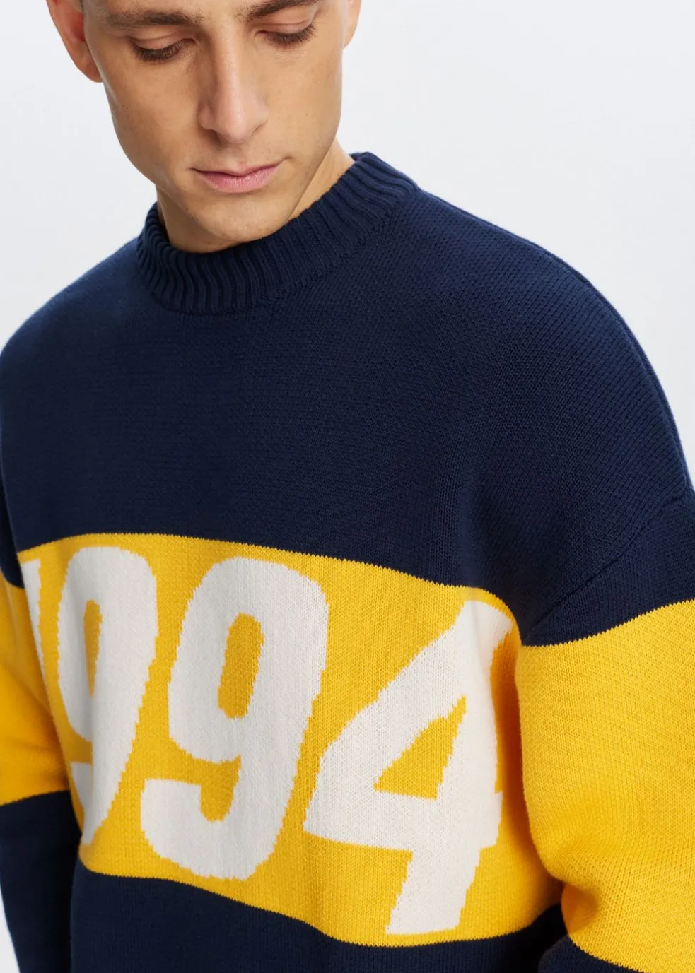 Oversized colorblok trui