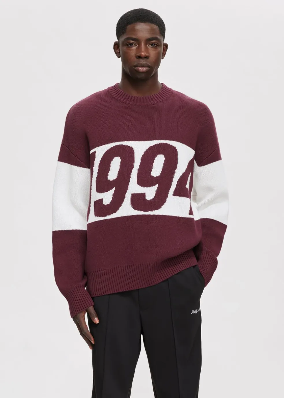 Oversized colorblok trui