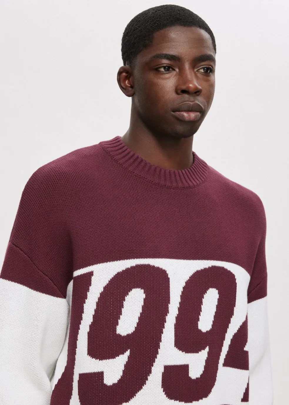 Oversized colorblok trui