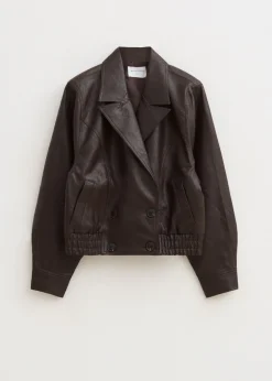 Oversized imitatieleren jas
