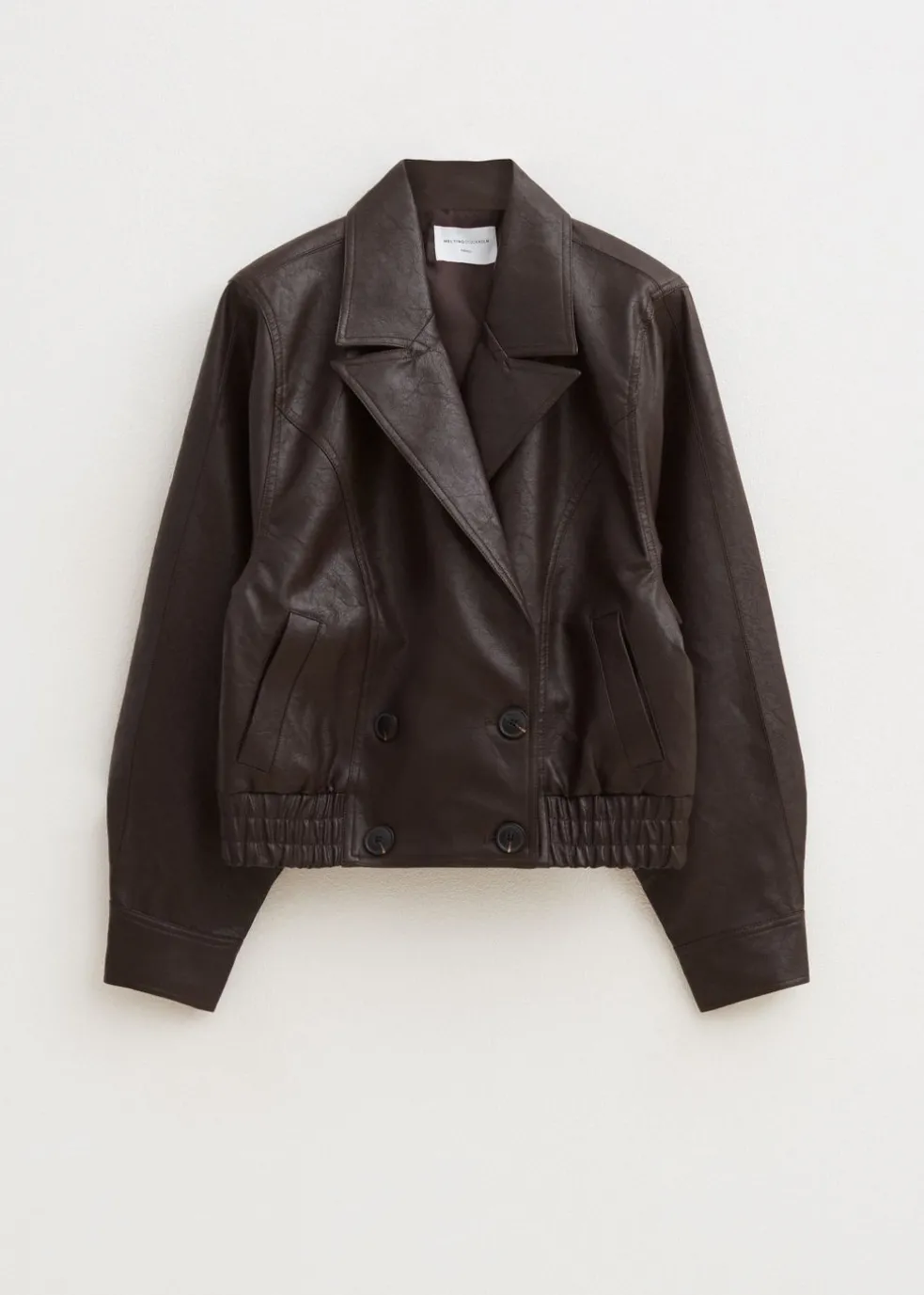 Oversized imitatieleren jas