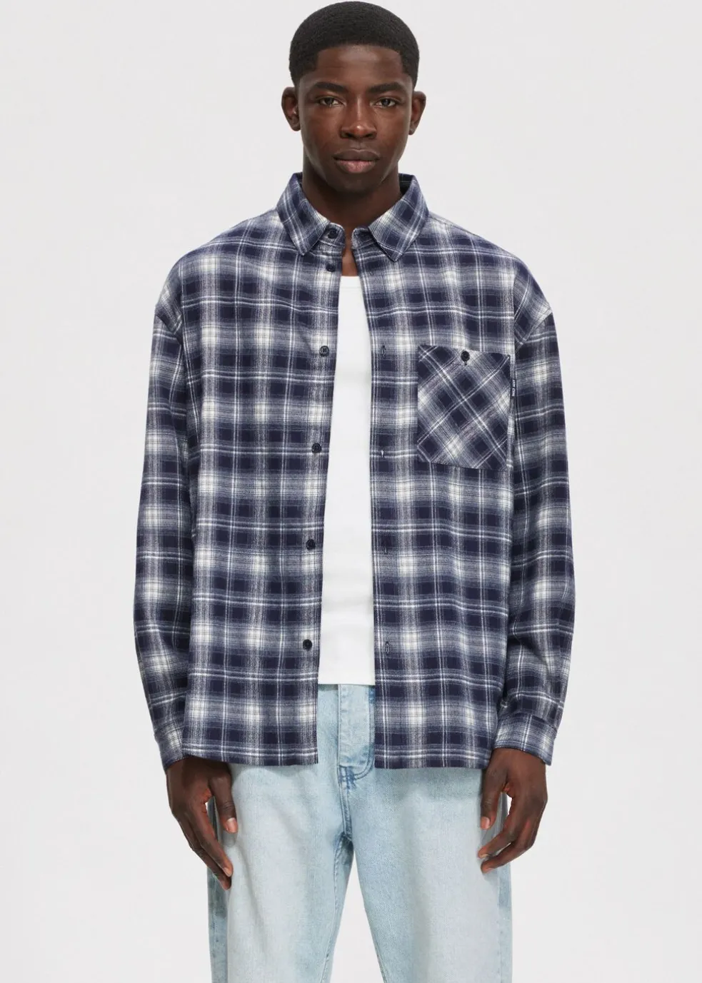Oversized overshirt met merk