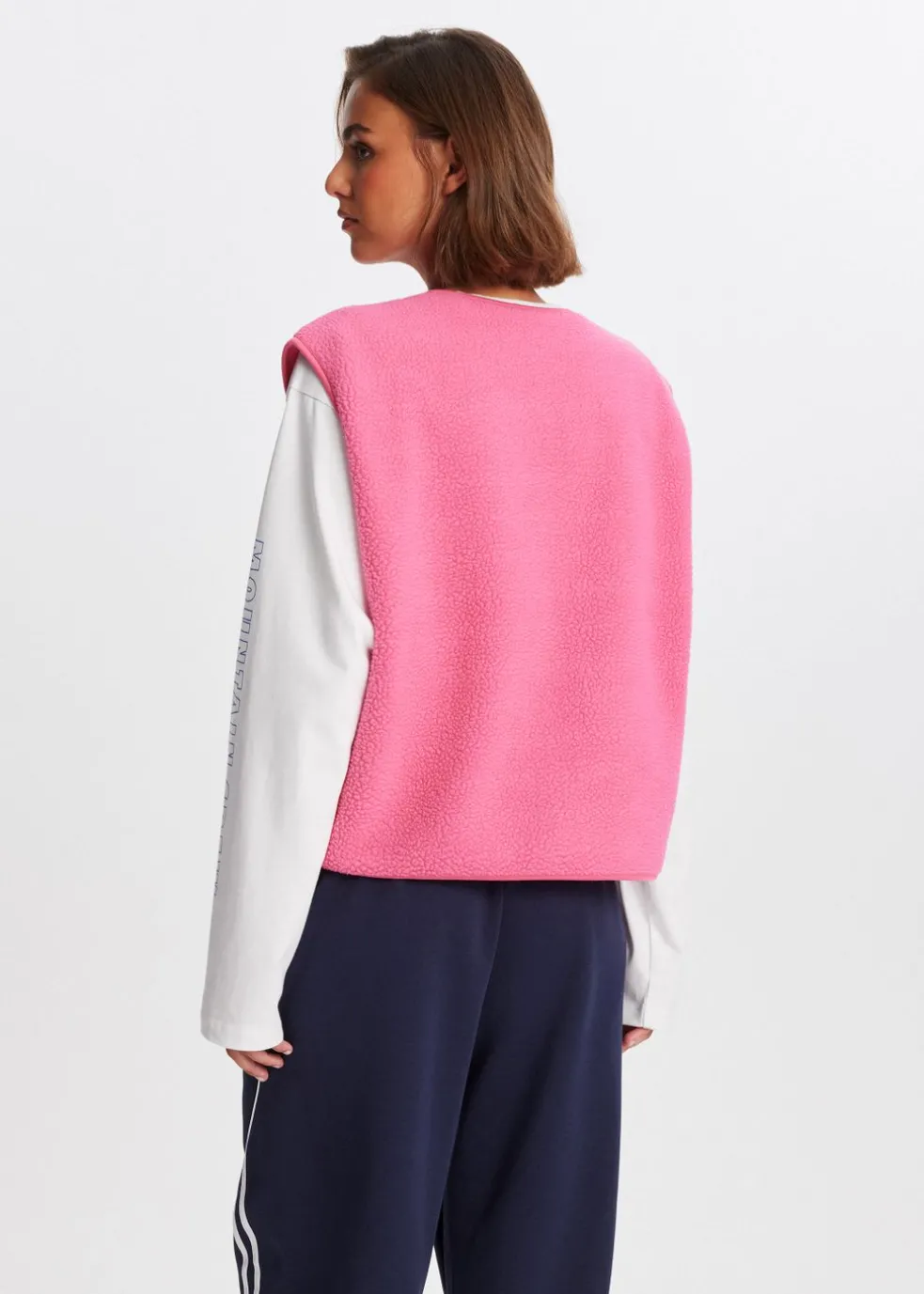 Oversized teddy gilet