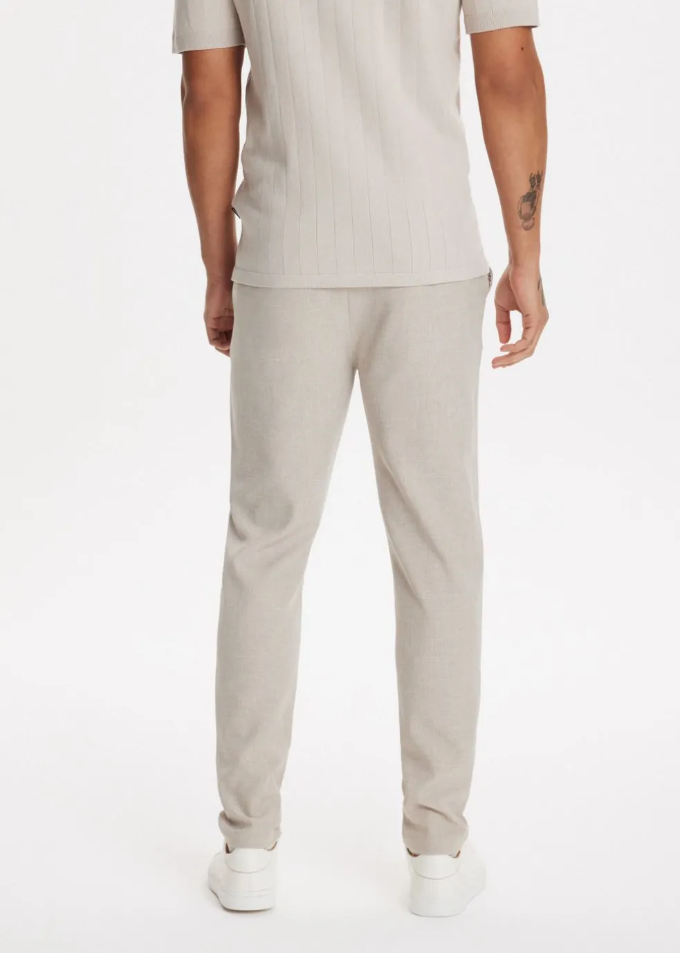 Pantalon met gemêleerde look