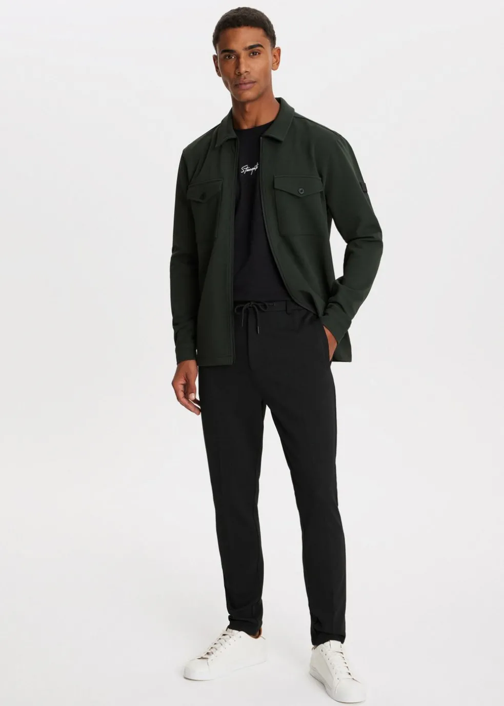 Piqué chino slim fit