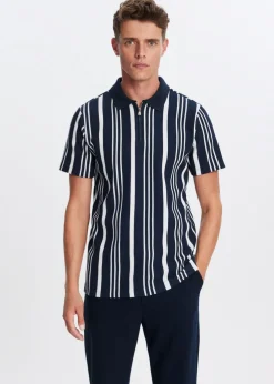 Polo half zip gestreept