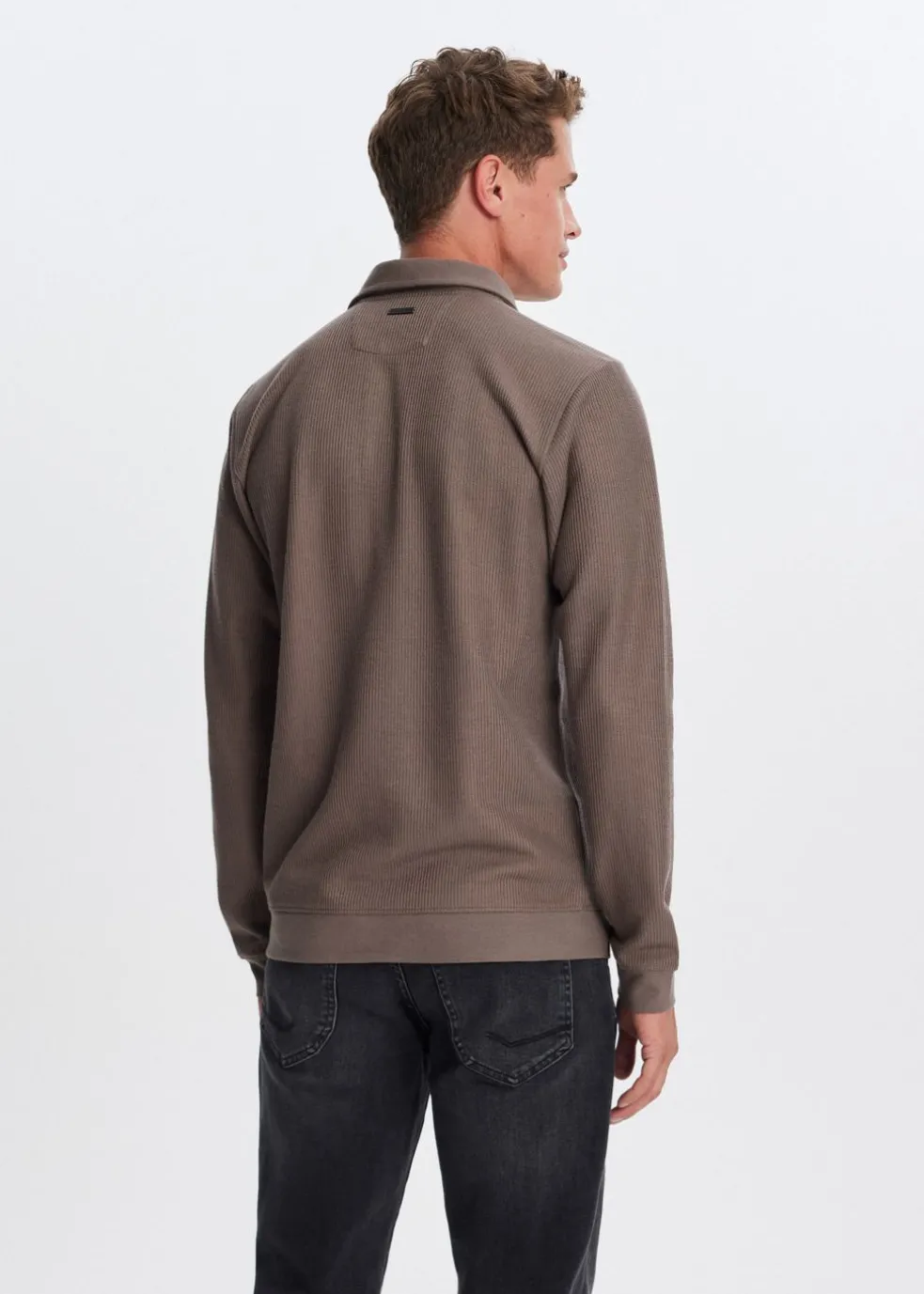 Polo met rib structuur