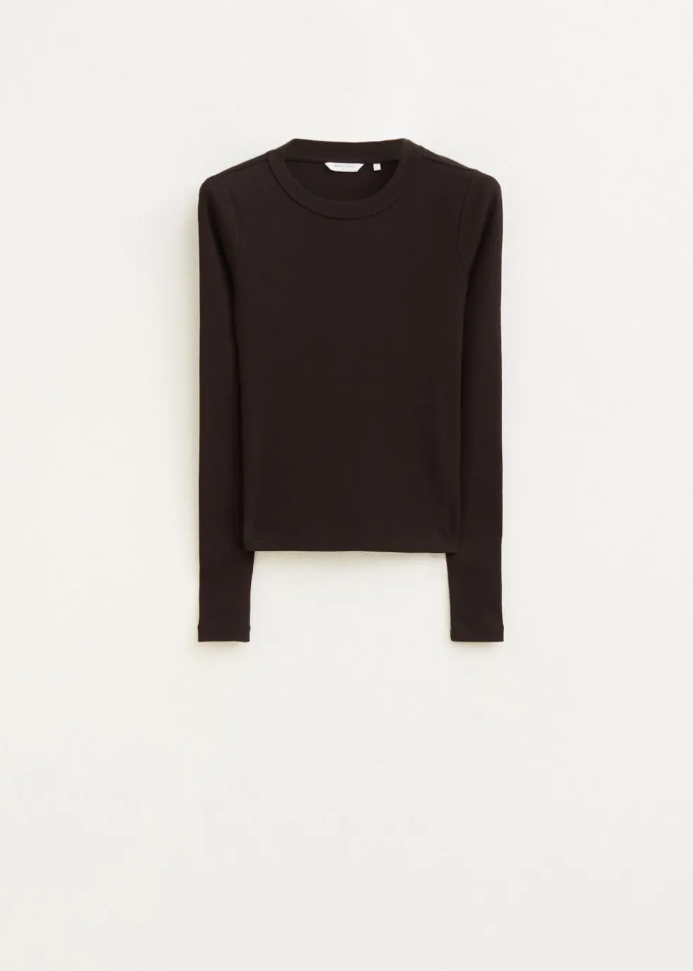 Rib t-shirt met lange mouwen