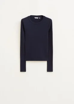Rib t-shirt met lange mouwen
