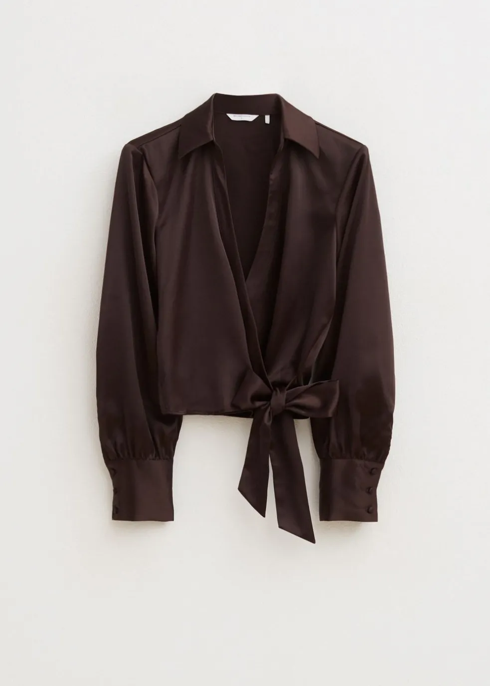 Satijnen blouse met strik