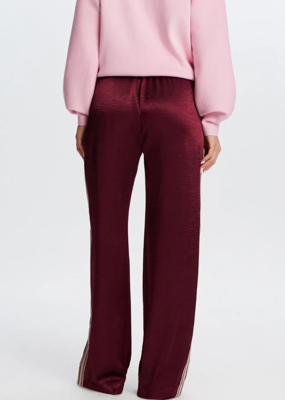 Satijnen broek met strepen
