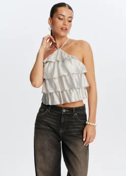 Shiny halter top
