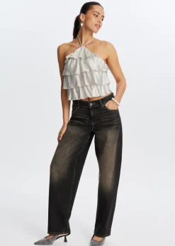 Shiny halter top
