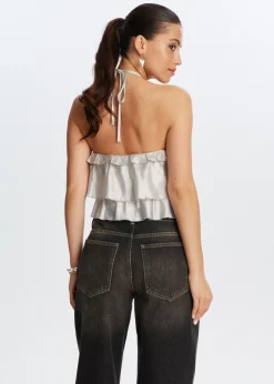 Shiny halter top