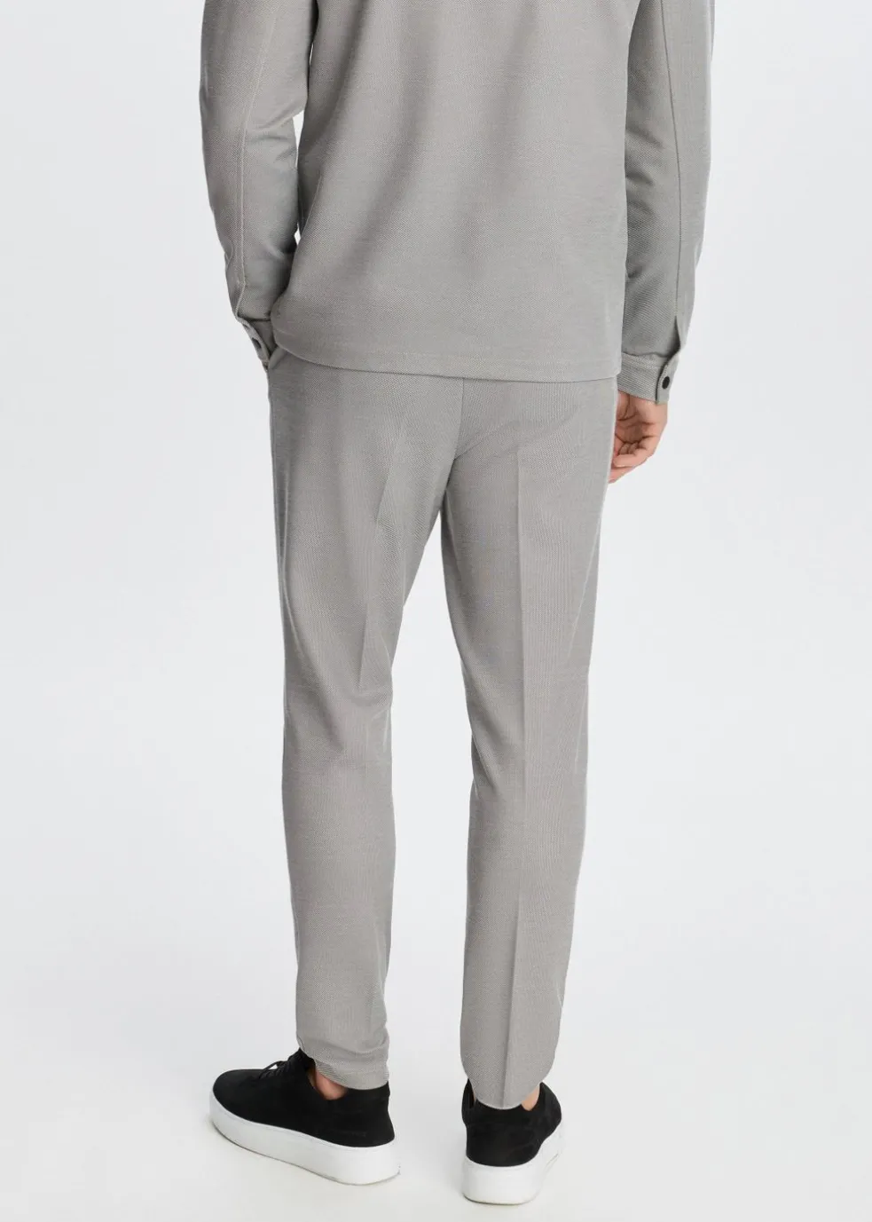 Slim fit piqué broek