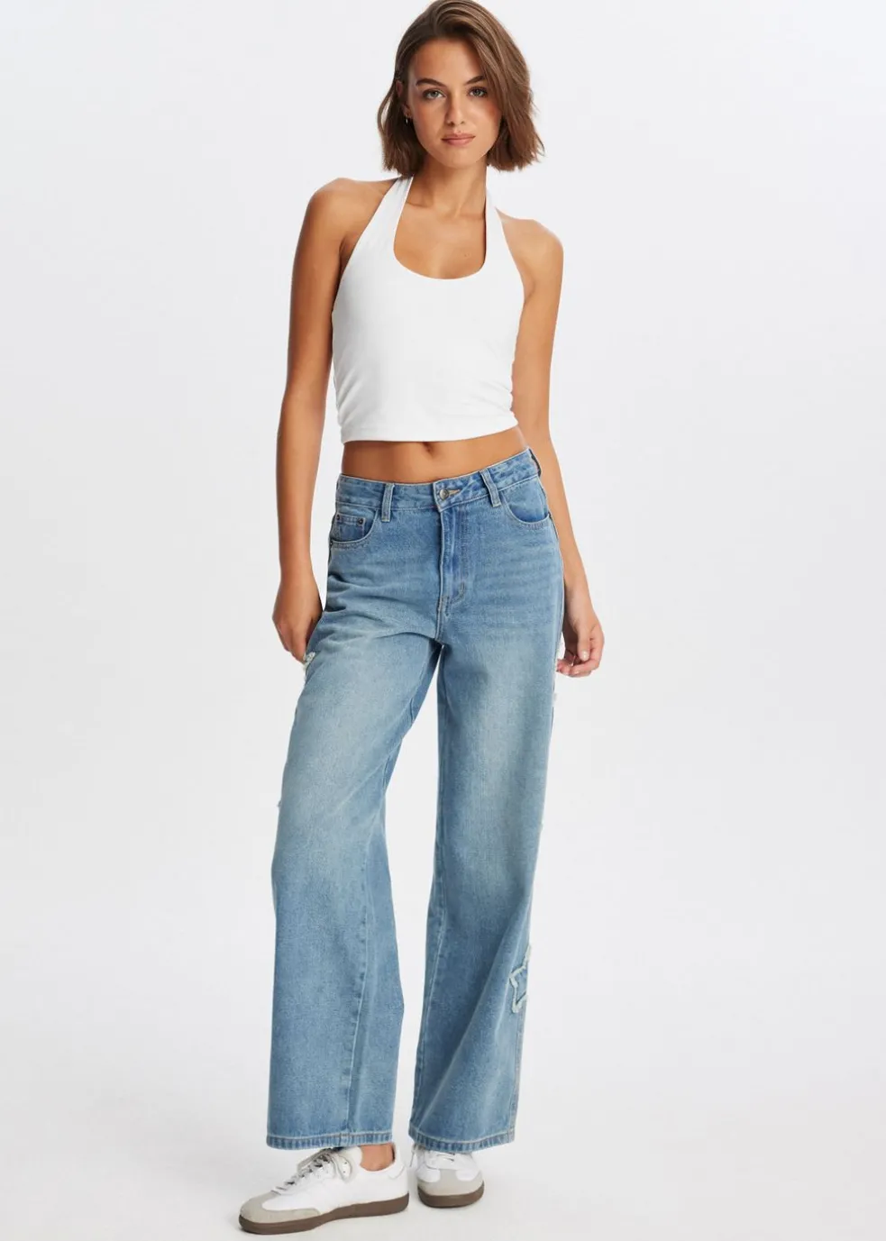 Straight leg jeans met sterren