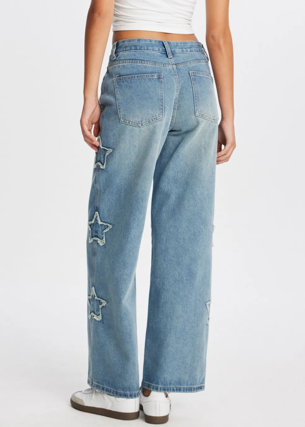 Straight leg jeans met sterren