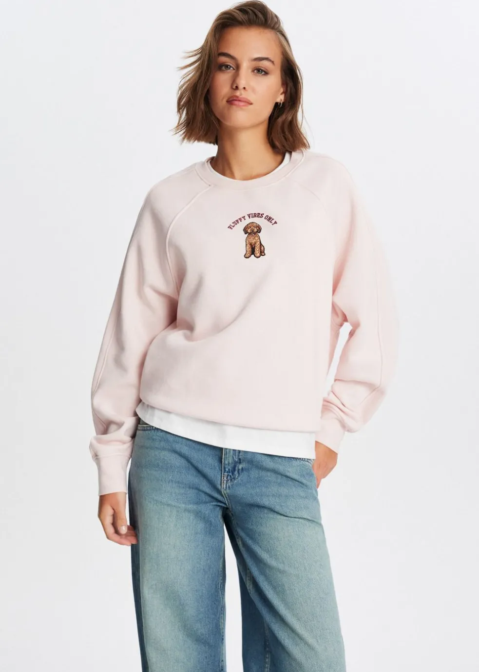 Sweater met fluffy print