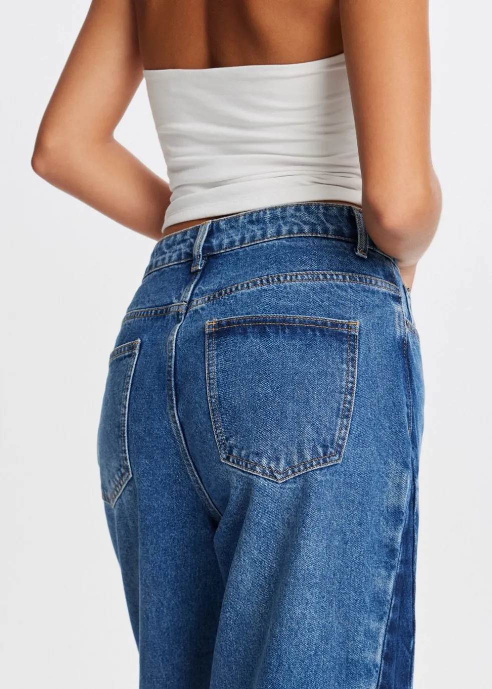 2-tone wide leg jeans