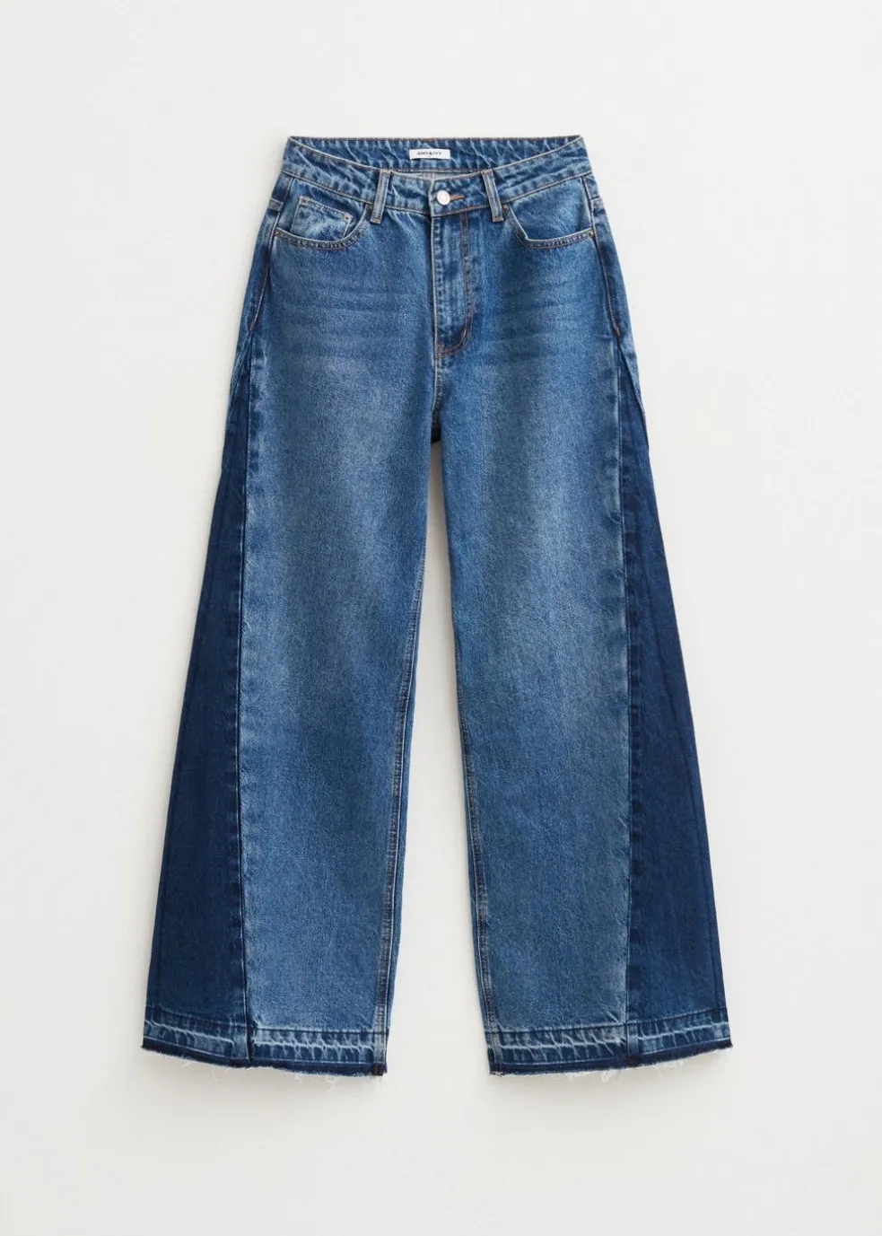 2-tone wide leg jeans