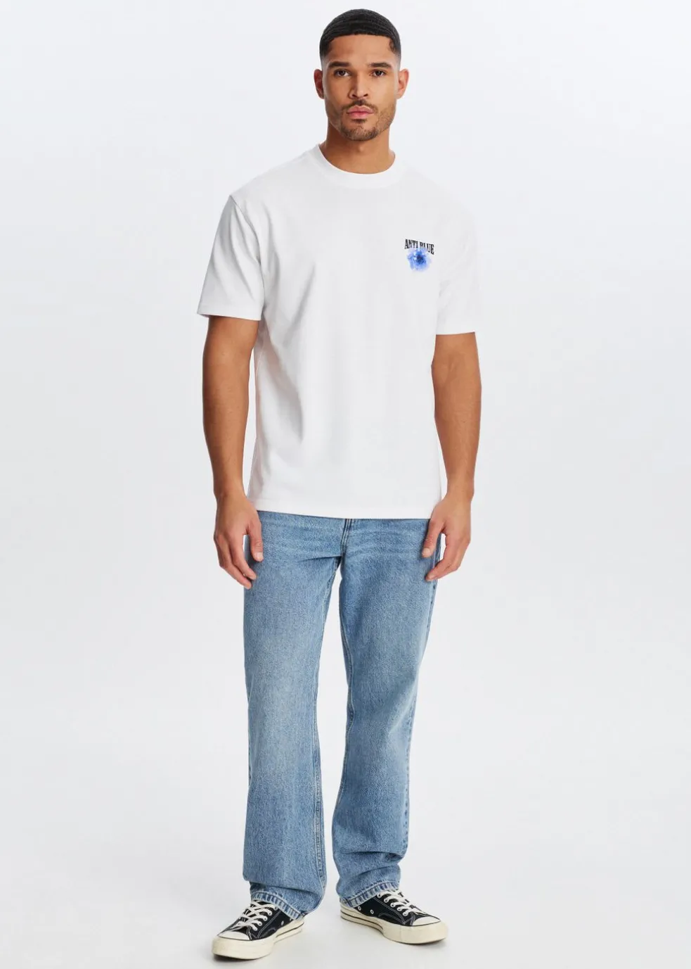 T-shirt met tekst en bloem