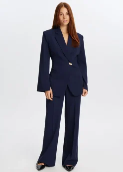 Twill blazer met knoop